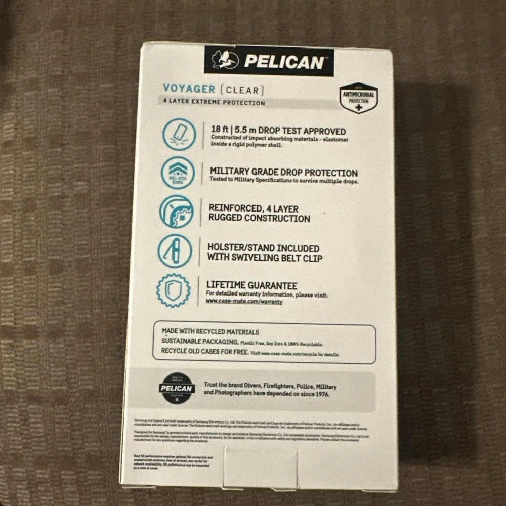 Pelican Voyager Heavy Duty Case w/Holster for Samsung Galaxy S24 Ultra - Clear
